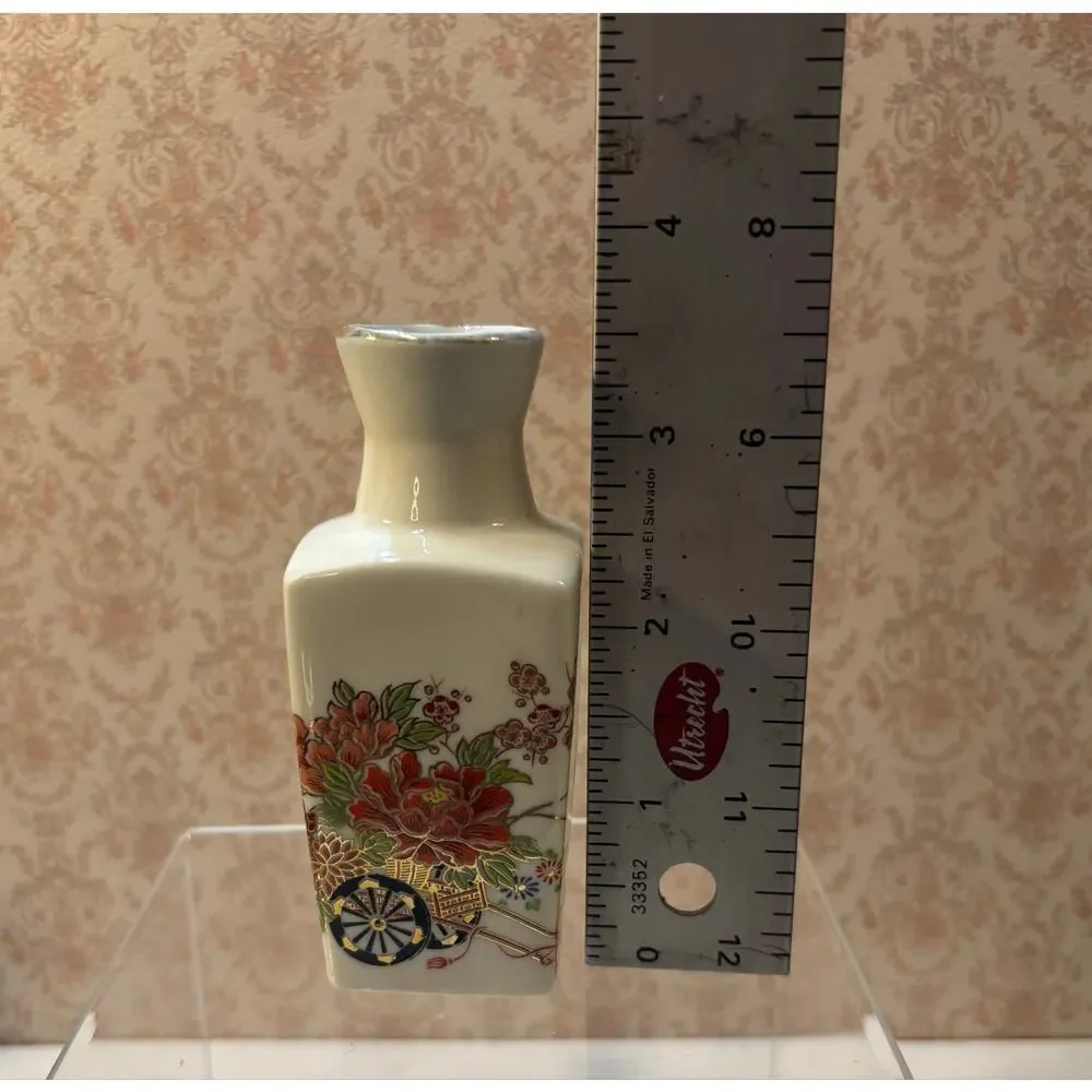 Vintage Miyako Style Mini Porcelain White Vase Japan 3 5/8